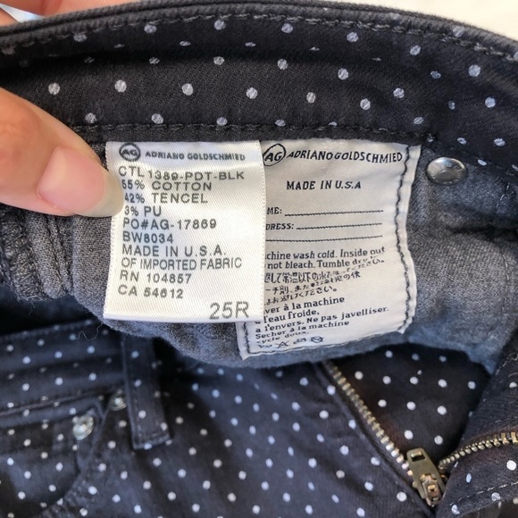 AG Adriano Goldschmied Polka Dot Legging Ankle Jean 25 - Picture 6 of 9